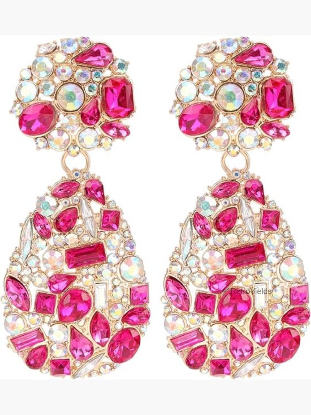 Drop & Dangle Teardrop Rhinestone Statement Earrings
